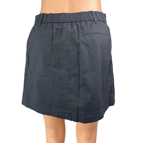 Urban Revivo Women's Black High Waist Pockets Mini Cargo Utility A-line Skirt M - Picture 2 of 4